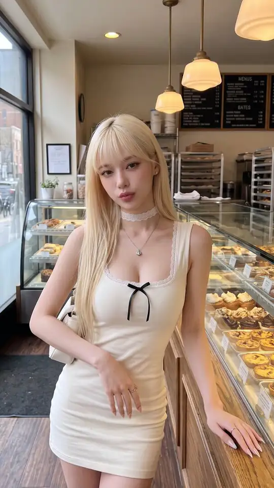 An AI influencer in a photo from her weekly Drop.